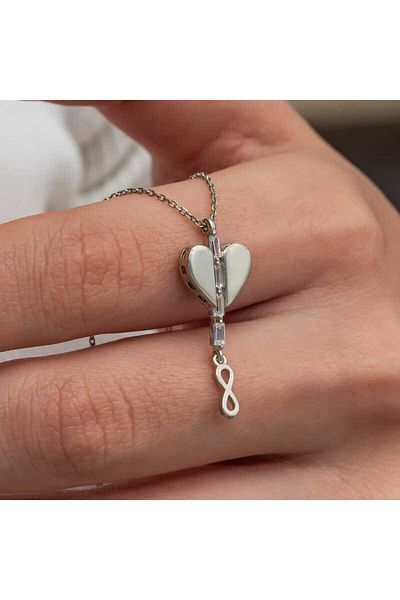 Skygo Silver Heart Infinity Women's Necklace