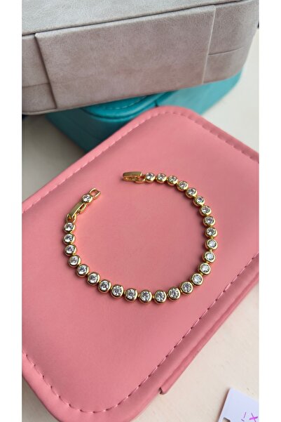 Enfes Takı Özel Tasarım çerçeveli su yolu 14 k renginde çelik Bileklik