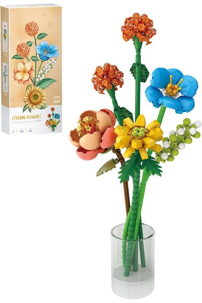 Fillikutum تشكيلة برتقالية مبتكرة - باقة زهور ملونة مكونة من 633 قطعة للبالغين