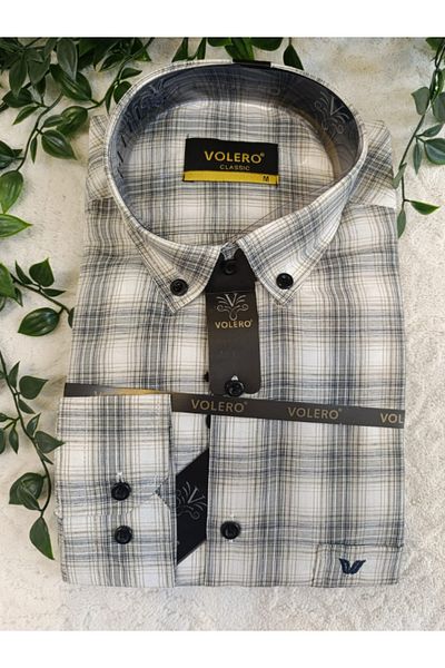 DENİZLİFE Men's Dad Summer Long Sleeve Checked/Plaid Shirt with Pockets