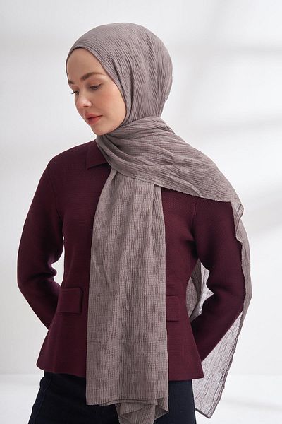 ARMANDA Muslin Checker Pattern Shawl 3350-Dark Gray