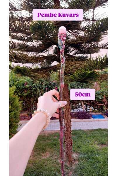 Pembe Kuvars Doğaltaş Spiritüel Enerji Değneği (Asası)