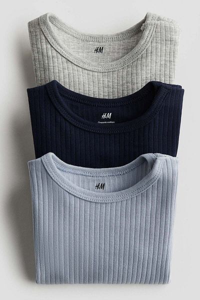 H&M 3-pack ribbed bodysuits
