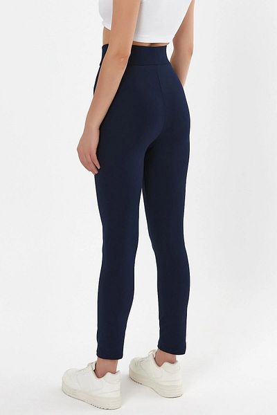 TETYS Leggings de damă bleumarin cu talie înaltă