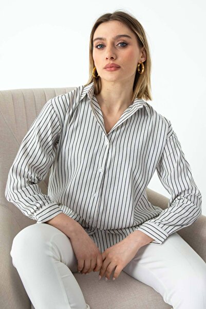 Nuevo Cămașă neagră Oxford din țesătură texturată cu croiala confortabilă în ...