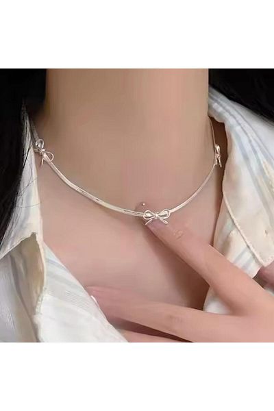 JOJ ACCESUARES Y2K Model Choker Steel Necklace