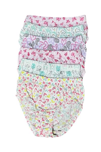Pi Giyim Girl's Colorful Patterned Combed Cotton Panties - 6 Pieces