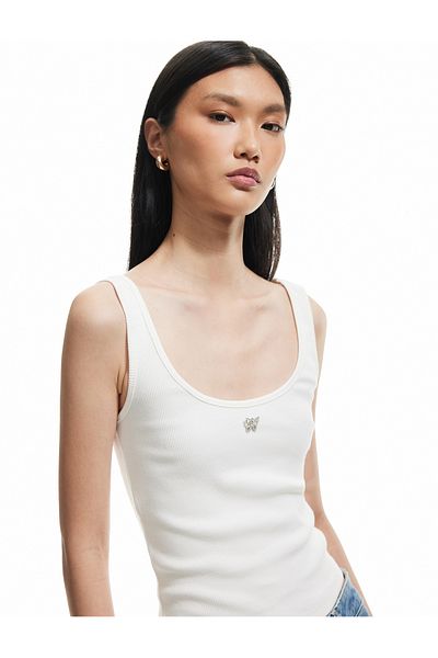 Koton Cotton Slim Fit Butterfly Stone Detailed Basic Undershirt