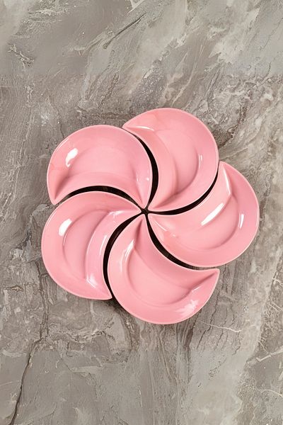 DAY HOME Set of 5 Ceramic Moon Decorated Breakfast Presentation Snack Bowls