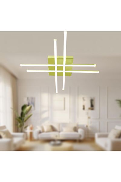 TT AYDINLATMA Yellow Led Chandelier - Daylight Lighting Hashtag Model