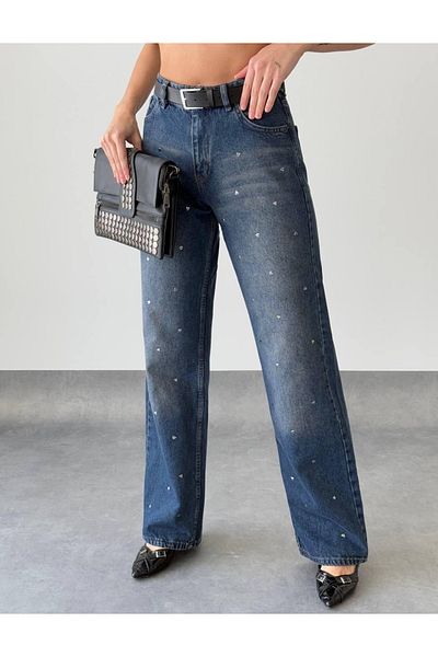 MODA Jean pentru femei cu detaliu inimă