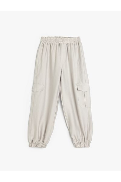 Koton Cargo Jogger Pants with Pocket Detail and Elastic Waist