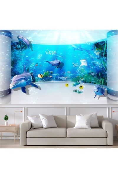 dreamwall Denizaltı Balıklar Desenli Isı Ve Ses Yalıtımlı Sağlıklı Tekstil Duvar Kağıdı