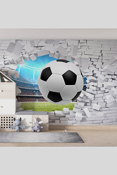 dreamwall 3 Boyutlu Futbol Topları Desenli Isı Ve Ses Yalıtımlı Sağlıklı Tekstil Duvar Kağıdı