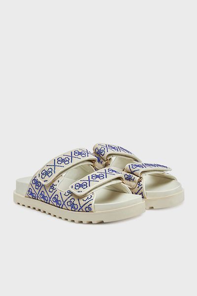 Guess Fadeliza 4g Stone Logo Velcro Slippers Fljfdzfab19 Slippers Fljfdz Fab19 Cream