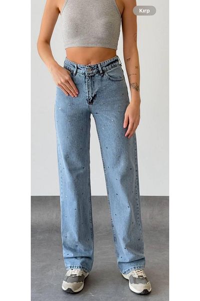 MODA Jean pentru femei cu detaliu inimă