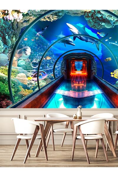 dreamwall Akvaryum Desenli Isı Ve Ses Yalıtımlı Sağlıklı Tekstil Duvar Kağıdı