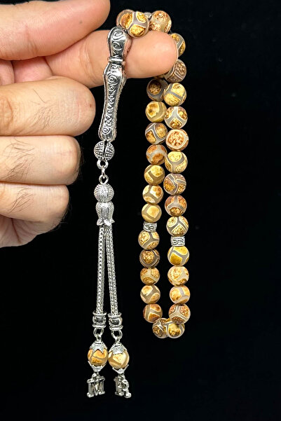 Fabula Silver Tibet Akiği Tesbih Kişiye Özel Harfli Erkek Hediye Tespih