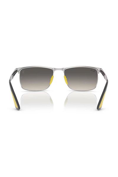 Ray-Ban Ray Ban Unisex Rectangle Sunglasses- Rb 3726m - Lense Size:57mm - Grey On Silver