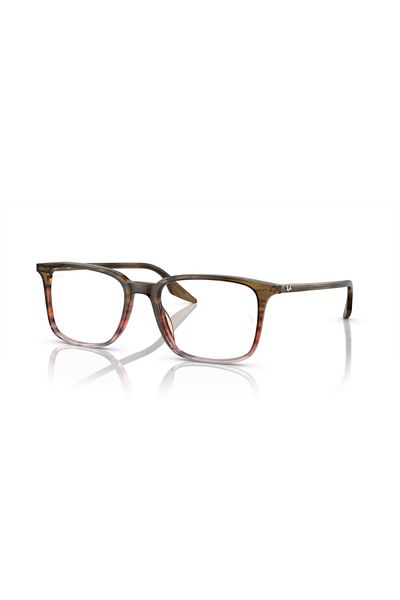 Ray-Ban Ray Ban Vista Unisex Rectangular Eyeglasses- Rb 5421 - Lense Size:53mm - Striped Brown Gradient Red