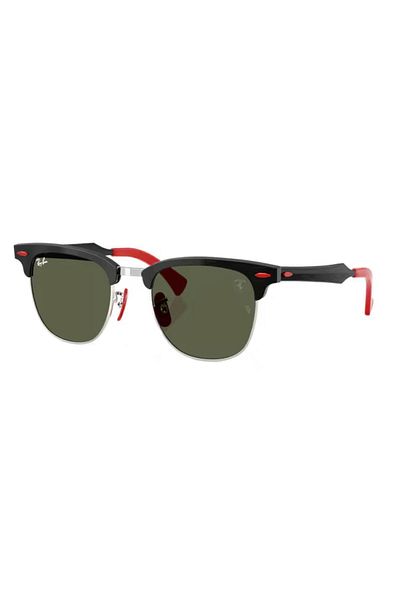 Ray-Ban Ray Ban Unisex Square Sunglasses- Rb 3807m - Lense Size:51mm - Brushed Black On Silved