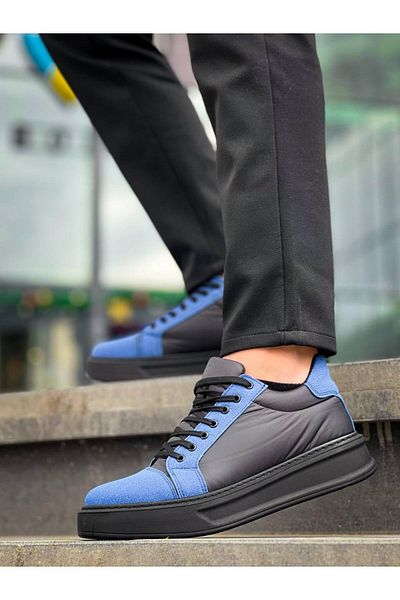 Joy Man Pantofi ortopedici J-X46 pentru bărbați, pantofi sport casual, albastru/negru
