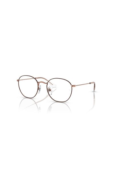 Ray-Ban Ray Ban Jr. Vista Unisex Irregular Eyeglasses- Rb 9572v - Lense Size:48mm - Brown On Rose Gold