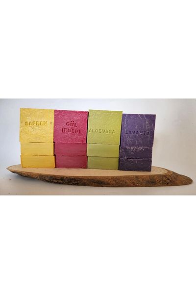 shop Natural Production Soap Mixed (Safran-Rose-Lavender-Aleovera) Set of 12