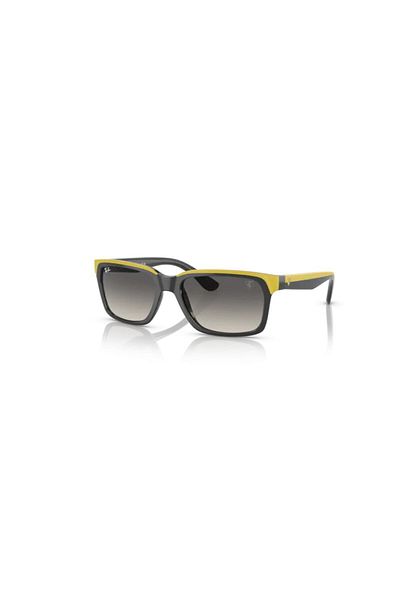 Ray-Ban Ray Ban Unisex Rectangle Sunglasses- Rb 4393m - Lense Size:56mm - Grey On Rubber Yellow