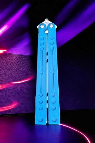 Vaiflagy Store Butterfly Training Practice Knife – Plastic Butterfly Knife (Blue and White)