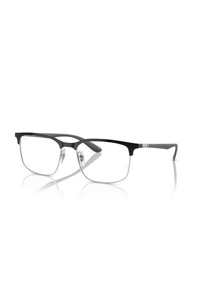Ray-Ban Ray Ban Vista Unisex Square Eyeglasses- Rb 6518 - Lense Size:55mm - Black On Silver