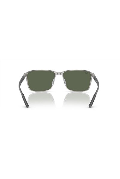 Ray-Ban Ray Ban Unisex Square Sunglasses- Rb 3721 - Lense Size:59mm - Black On Silver