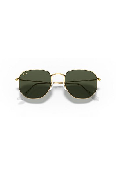 Ray-Ban نظارات شمسية راي بان للجنسين بتصميم سداسي غير منتظم - Rb 3548 - مقاس العدسة: 51 مم - ذهبي أسطوري