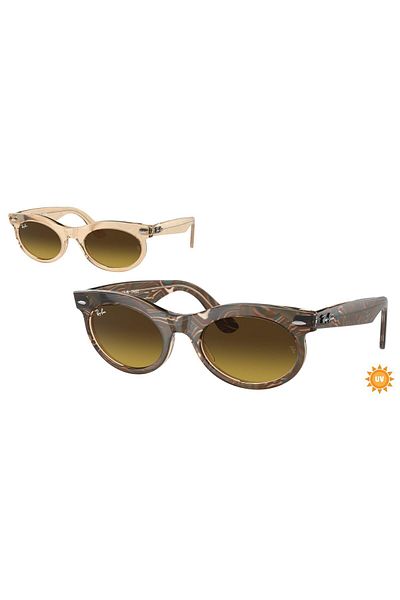 Ray-Ban Ray Ban Unisex Oval Wayfarer Oval Sunglasses- Rb 2242 - Lense Size:53mm - Photo Waves Brown