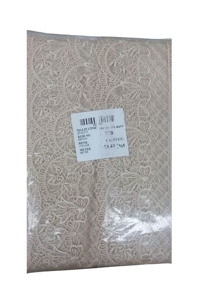 shop Lace Polyester Virtual Tulle Tape Cappucino 14,40 Meters Width 6 cm On-770-C