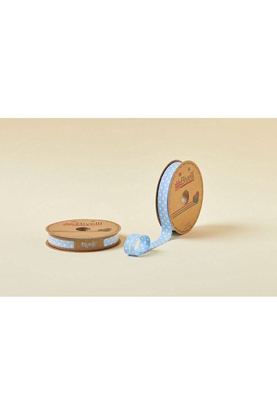 shop Piping Large Polka Dot Layered A12 Blue 2 cm 25 Meters 65% Cotton 35% Polyester