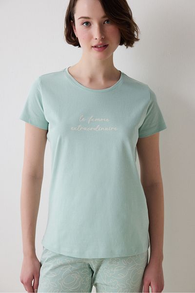 Penti Extraordinaire Capri Light Green Pajama Set