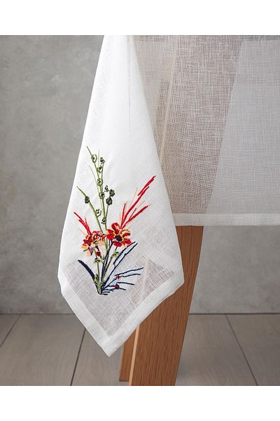 English Home Față de masă Chimera Poliester 150x200 cm Alb - Roșu