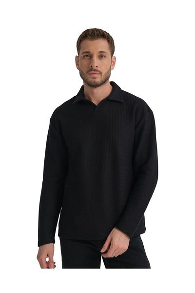 Store 100% Cotton Men's Shirt Collar Sweatshirt