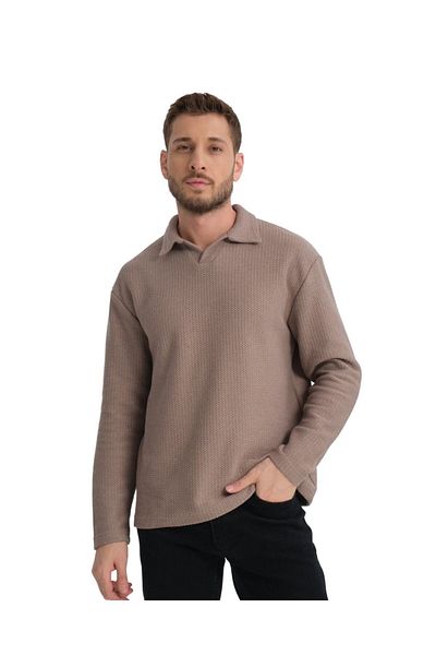 Store 100% Cotton Men's Shirt Collar Sweatshirt