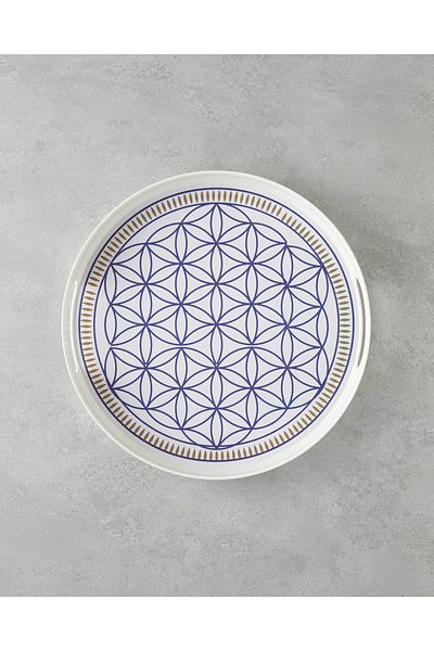 English Home Bluewaves Melamine Tray 35 cm White - Blue