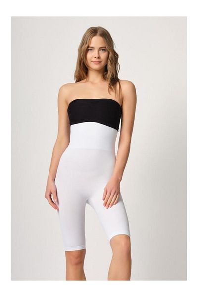 kapsulavm White Emay 2044 High Waist Double Long Leg Corset
