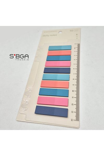 sibga tasarım Transparent Colored Post-It Note Paper - 200 Sheets Bookmark Sticker