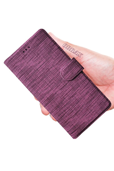 UPEKA Xiaomi Redmi Note 10 Pro Kılıf Kumaş Desenli Cüzdanlı Standlı Kapaklı Kılıf