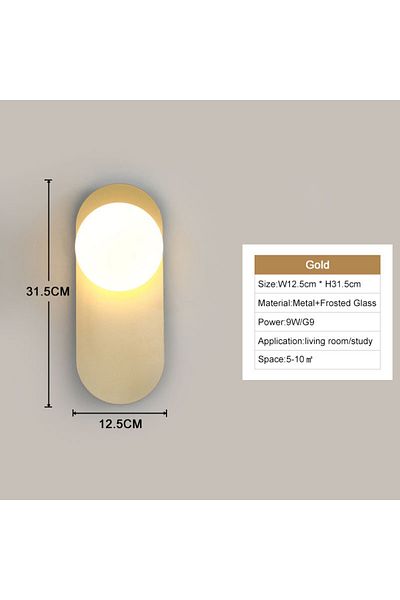 Choice Warm White D Gold 9w Interior LED Wall Lamps Wall Lights with G9 Bulb for Bedroom Black Gold  LED Wa