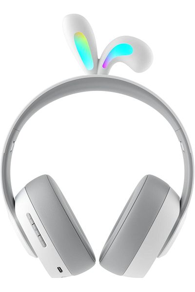 porodo سماعات رأس لاسلكية للأطفال Soundtec من Porodo مزودة بآذان أرنب وأضواء LED