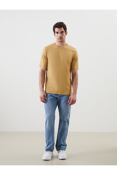 LC Waikiki Basic Plum Crew Neck Combed Cotton Men's T-Shirt