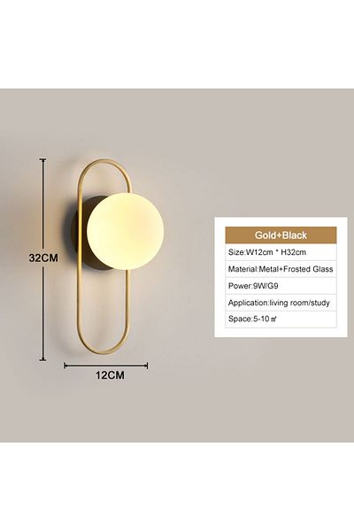 Choice Warm White A Black Gold 9w Interior LED Wall Lamps Wall Lights with G9 Bulb for Bedroom Black Gold