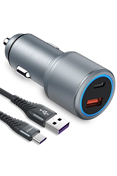 Genel Markalar USB Type C Araç Şarj Cihazı - 2 Port, Hızlı Şarj 48W Çakmaklık...