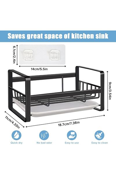 COOYA Soap Sponge Rack for Kitchen Sink, Rustproof 304 Stainless Steel, Detachable Rack Bathroom Holder